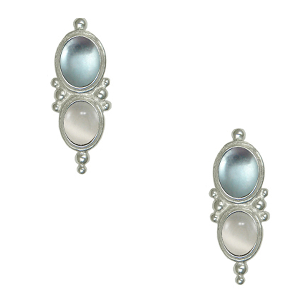 Sterling Silver Drop Dangle Earrings With Blue Topaz